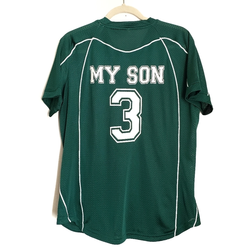 Adidas Jersey Top Womens XL Green My Son Short Sleeve - Picture 3 of 4
